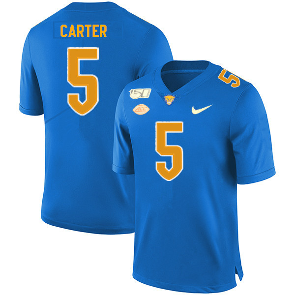 2019 Men #5 Kamonte Carter Pitt Panthers College Football Jerseys Sale-Royal